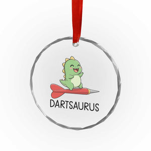 Cute Dartsaurus Playing Dart Crystal Glass Ornament Dinosaur Lover Gift TS12 Print Your Wear