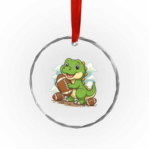 Cute Dinosaur Playing Football Crystal Glass Ornament Funny Kids Gift TS12 Print Your Wear