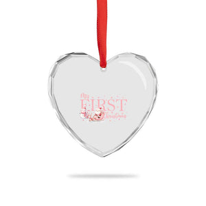 Cute First Xmas Heart Crystal Glass Ornament Pink Santa Snowman TS09 Print Your Wear
