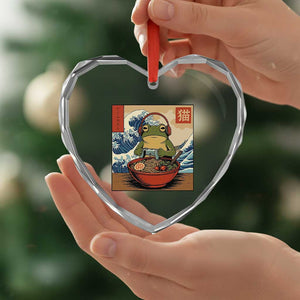 Cute Kawaii Gamer Frog Ramen Heart Crystal Glass Ornament Retro Japanese Funny Cat Gaming TS10 Print Your Wear