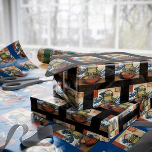 Cute Kawaii Gamer Frog Ramen Wrapping Paper Roll Retro Japanese Funny Cat Gaming TS10 Black Print Your Wear