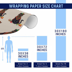 Cute Kwanzaa Cat Dashiki Wrapping Paper Roll African Heritage Gift TS12 Print Your Wear