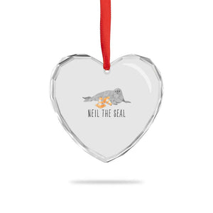 Cute Neil the Seal Traffic Cone Meme Heart Crystal Glass Ornament Funny Viral Chaotic Southern Elephant Seal TS02 Print Your Wear