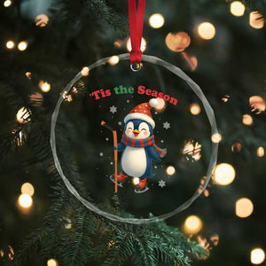 Cute Penguin Tis The Season Crystal Glass Ornament Funny Christmas Gift For Holiday Fans TS12 Print Your Wear