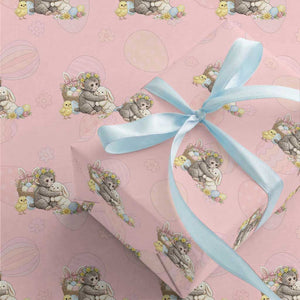 Cute Punch Baby Monkey Easter Wrapping Paper Roll Funny Animal Gift TS12 Light Pink Print Your Wear
