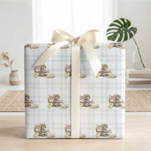 Cute Punch Baby Monkey Easter Wrapping Paper Roll Funny Animal Gift TS12 White Plaid Print Your Wear