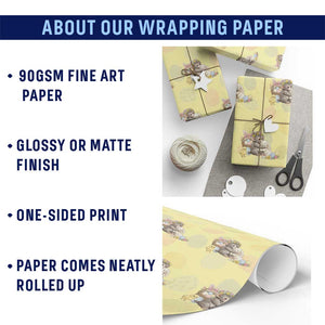 Cute Punch Baby Monkey Easter Wrapping Paper Roll Funny Animal Gift TS12 Print Your Wear