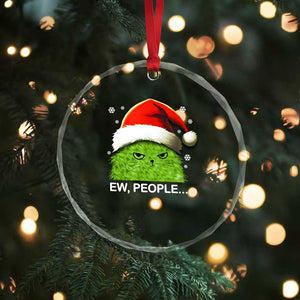 Cute Xmas Cat Crystal Glass Ornament Funny Ew People Meowy Kitten Lovers TS10 Print Your Wear