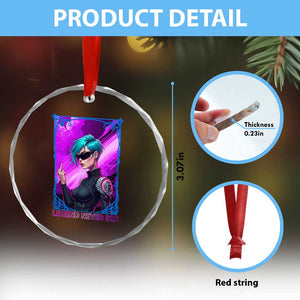 Cyberpunk Girl Legend Never Die Crystal Glass Ornament Gaming Aesthetic Gift TS12 Print Your Wear