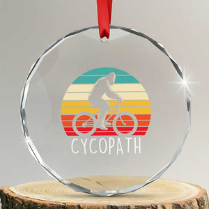 Cycopath Bigfoot Riding Bike Crystal Glass Ornament Funny Bigfoot Cyclist Bicycle Gift