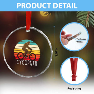 Cycopath Bigfoot Riding Bike Crystal Glass Ornament Funny Bigfoot Cyclist Bicycle Gift