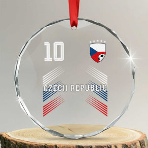 Czech Republic Soccer Sports Graphic Number 10 Jersey Style Crystal Glass Ornament Proud Czechia Football Fans Game Day Pride