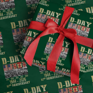 D Day 82nd Anniversary Honor History Normandy WWII Wrapping Paper Roll TS11 Green Print Your Wear