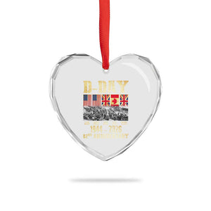 D Day 82nd Anniversary Honor History Normandy WWII Heart Crystal Glass Ornament TS11 Print Your Wear