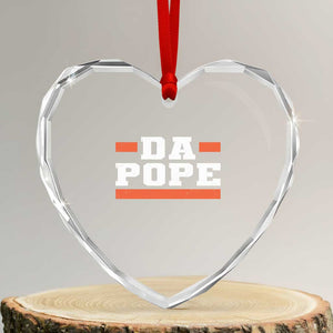 Da Pope Leo XIV Heart Crystal Glass Ornament From America Chicago TS10 Transparent Glass 3'' Heart Print Your Wear
