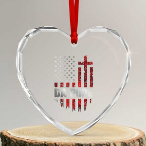 Da Pope Leo XIV Heart Crystal Glass Ornament From America Chicago America US Flag TS10 Transparent Glass 3'' Heart Print Your Wear
