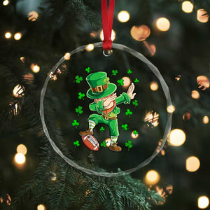 Dabbing Leprechaun Football St Patricks Day Boys Men Sports T-Shirt Crystal Glass Ornament TS12 Print Your Wear