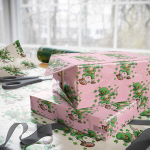 Dabbing Leprechaun Football St Patricks Day Boys Men Sports T-Shirt Wrapping Paper Roll TS12 Light Pink Print Your Wear
