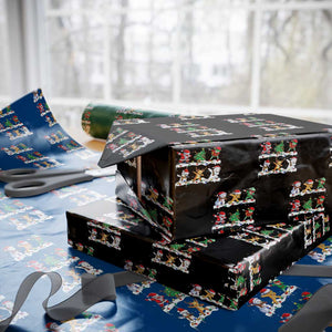 Dabbing Santa Elf Friends Christmas Light Wrapping Paper Roll TS11 Black Print Your Wear