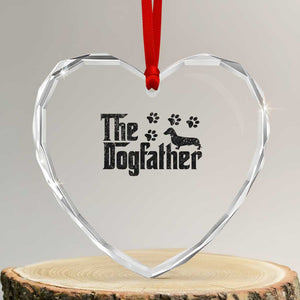 Dachshund Dog Dad Heart Crystal Glass Ornament The Dogfather Fathers Day Gifts For Dog Lovers TS10 Transparent Glass 3'' Heart Print Your Wear