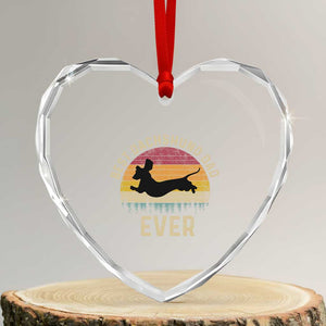 Dachshund Dog Dad Heart Crystal Glass Ornament Vintage 60s 70s Retro Fathers Day Gift for Dog Lovers TS10 Transparent Glass 3'' Heart Print Your Wear