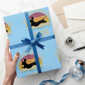 Dachshund Dog Dad Wrapping Paper Roll Vintage 60s 70s Retro Fathers Day Gift for Dog Lovers TS10 Light Blue Print Your Wear