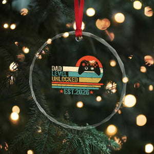 Dad Level Unlocked Crystal Glass Ornament Funny New Dad Gaming Gamer 2026 TS14 Print Your Wear