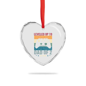 Dad Level Unlocked Heart Crystal Glass Ornament Funny New Dad Gaming Father's Day Gift TS14 Print Your Wear