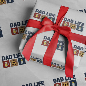 Dad Life Soccer Beer Baby Bottle Wrapping Paper Roll Fathers Day Gift TS12 White Print Your Wear
