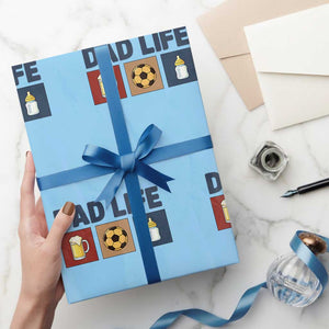 Dad Life Soccer Beer Baby Bottle Wrapping Paper Roll Fathers Day Gift TS12 Light Blue Print Your Wear