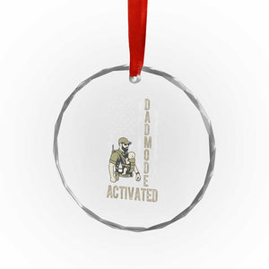 Dad Mode Activated Crystal Glass Ornament Tactical Baby Carrier Military Father Amerian Flag TS14 Print Your Wear
