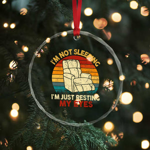 Dad Papa Grandpa Jokes Crystal Glass Ornament I'm Not Sleeping I'm Just Resting My Eyes TS10 Print Your Wear