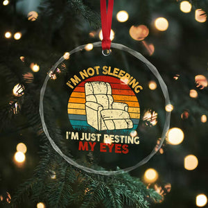Dad Papa Grandpa Jokes Crystal Glass Ornament I'm Not Sleeping I'm Just Resting My Eyes TS10 Print Your Wear