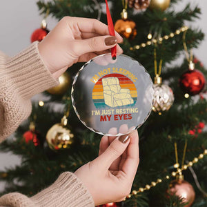 Dad Papa Grandpa Jokes Crystal Glass Ornament I'm Not Sleeping I'm Just Resting My Eyes TS10 Print Your Wear