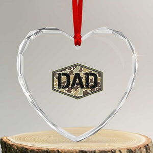 Dad Retro Old Camo Hunting Daddy Fathers Day Heart Crystal Glass Ornament Dad Retro Old Camo Hunting Daddy Fathers Day TS11 Transparent Glass 3'' Heart Print Your Wear