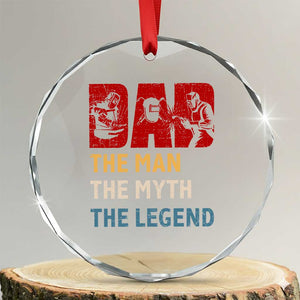 Dad The Man The Myth The Legend Crystal Glass Ornament Funny Welder Welding TS14 Transparent Glass 3'' Circle Print Your Wear