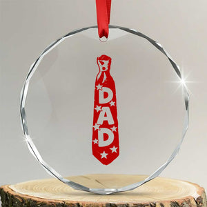 Dad Tie Star Music Lover Fathers Day Crystal Glass Ornament TS11 Transparent Glass 3'' Circle Print Your Wear