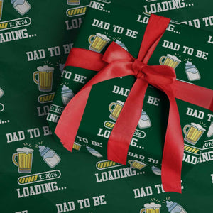 Dad to Be 2026 Wrapping Paper Roll Funny Pregnancy Reveal