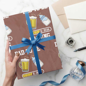 Dad to Be 2026 Wrapping Paper Roll Funny Pregnancy Reveal