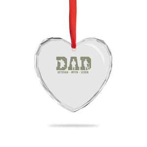 Dad Veteran Myth Legend Dad Military Father Gift Heart Crystal Glass Ornament TS14 Print Your Wear