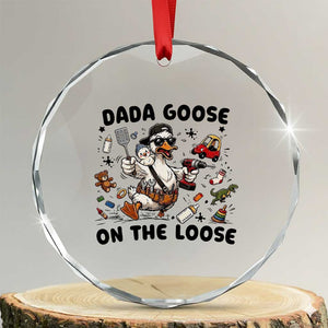 Dada Goose On The Loose Crystal Glass Ornament Funny Fatherhood Humor Gift TS12 Transparent Glass 3'' Circle Print Your Wear
