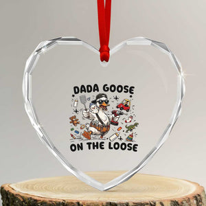 Dada Goose On The Loose Heart Crystal Glass Ornament Funny Fatherhood Humor Gift TS12 Transparent Glass 3'' Heart Print Your Wear