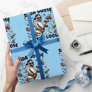 Dada Goose On The Loose Wrapping Paper Roll Funny Fatherhood Humor Gift TS12 Light Blue Print Your Wear