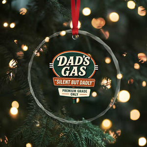 Dads Gas Silent But Dadly Crystal Glass Ornament Funny Fart Dad Farting Father's Day TS11 Print Your Wear