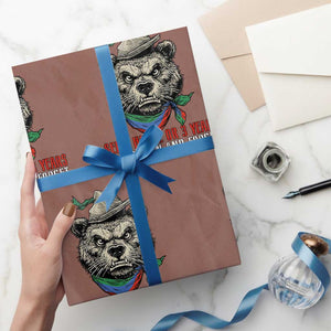 Dagestan Bear MMA Fighter Discipline Wrapping Paper Roll Send Him 2 3 Years and Forget TS02 Mocha Print Your Wear