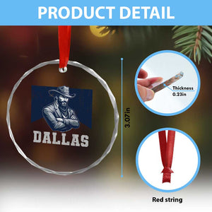 DFC Game Day Crystal Glass Ornament Blue Star Football Game Sport Lover TS11 Print Your Wear