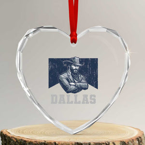 DFC Game Day Heart Crystal Glass Ornament Blue Star Football Game Sport Lover TS11 Transparent Glass 3'' Heart Print Your Wear