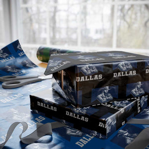 DFC Game Day Wrapping Paper Roll Blue Star Football Game Sport Lover TS11 Black Print Your Wear