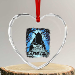 Dark Gothic Christmas Krampus Heart Crystal Glass Ornament TS09 Transparent Glass 3'' Heart Print Your Wear