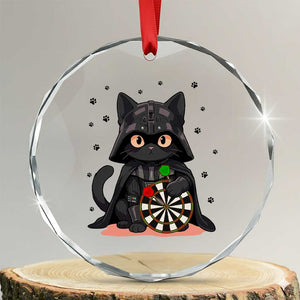 Dark Lord Cat Dartist Gift Crystal Glass Ornament Funny Sci Fi Dart Thrower Gift TS12 Transparent Glass 3'' Circle Print Your Wear